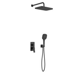 KFA Armatura Malaga Black zestaw prysznicowy podtynkowy z deszczownicą czarny 4529-501-81