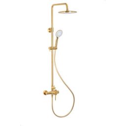 KFA Armatura Moza zestaw prysznicowy ścienny z deszczownicą złoty szczotkowany 5036-910-31