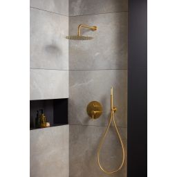 KFA Armatura Moza Gold zestaw prysznicowy podtynkowy z deszczownicą złoty szczotkowany 5039-501-31