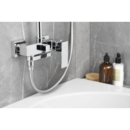 KFA Armatura Logon zestaw wannowo-prysznicowy ścienny z deszczownicą i wylewką chrom 5136-915-00