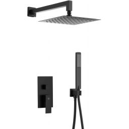 KFA Armatura Logon Black zestaw prysznicowy podtynkowy z deszczownicą czarny 5139-501-81