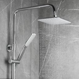 KFA Armatura Logon zestaw wannowo-prysznicowy ścienny z deszczownicą i wylewką chrom 5136-915-00