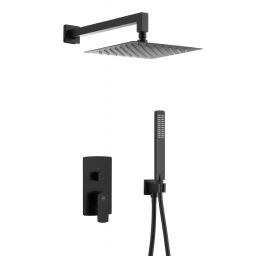 KFA Armatura Mokait Black zestaw prysznicowy podtynkowy z deszczownicą czarny mat 5539-511-81