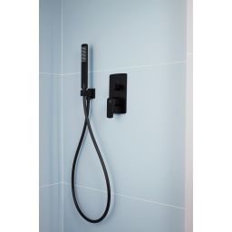 KFA Armatura Mokait Black zestaw prysznicowy podtynkowy z deszczownicą czarny mat 5539-511-81