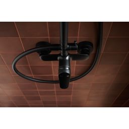 KFA Armatura Otava Black zestaw prysznicowy ścienny z deszczownicą czarny mat 5556-910-81