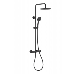 KFA Armatura Moza Black zestaw prysznicowy ścienny termostatyczny z deszczownicą czarny mat 5736-910-81
