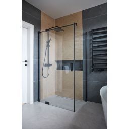 KFA Armatura Logon Black zestaw prysznicowy ścienny termostatyczny z deszczownicą czarny 5746-920-81