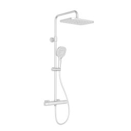 KFA Armatura Malaga White zestaw prysznicowy ścienny termostatyczny z deszczownicą biały 5756-910-44