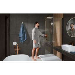 KFA Armatura Malaga Rose Gold zestaw prysznicowy podtynkowy termostatyczny z deszczownicą różowe złoto szczotkowane 5759-301-34