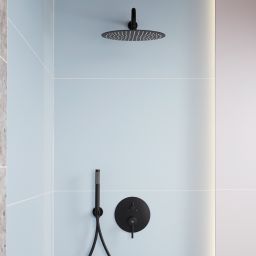 KFA Armatura Moza Black zestaw prysznicowy podtynkowy z deszczownicą czarny mat 5039-501-81