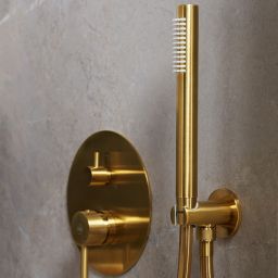 KFA Armatura Moza Gold zestaw wannowy podtynkowy złoty szczotkowany 5039-401-31