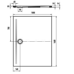 Kaldewei Superplan Zero brodzik 100x140 cm prostokątny z obniżonym nośnikiem ze styropianu model 1580-5 biały 358047980001