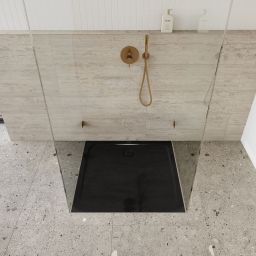 Kaldewei Cayonoplan brodzik 80x80 cm kwadratowy model 2251-5 z obniżonym nośnikiem styropianowym czarny 361147980701