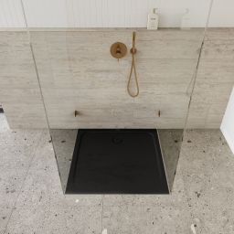 Kaldewei Cayonoplan brodzik 80x80 cm kwadratowy model 2251-5 z obniżonym nośnikiem styropianowym czarny mat 361147980676