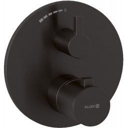 Kludi Nova Fonte Puristic bateria prysznicowa podtynkowa termostatyczna czarny szczotkowany 20885N215