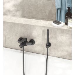 Kludi Pure&Style bateria wannowo-prysznicowa ścienna czarny mat 406813975