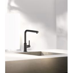 Kludi L-ine bateria kuchenna stojąca z wyciąganą wylewką czarna 408513975