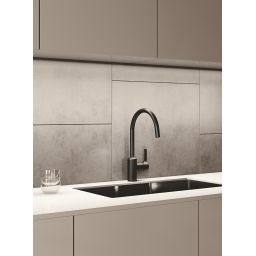 Kludi Bingo Star bateria kuchenna stojąca z wyciąganą wylewką czarna 428513978