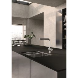 Kludi L Steel bateria kuchenna stojąca stal szlachetna szczotkowana 45803F877