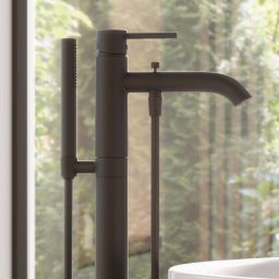 Kludi Bozz bateria wannowo-prysznicowa wolnostojąca czarna 385903976