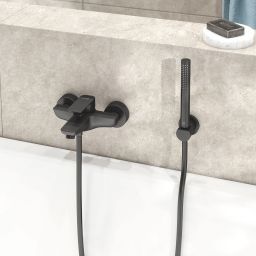 Kludi Pure&Style bateria wannowo-prysznicowa ścienna czarny mat 406813975