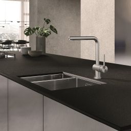 Kludi L Steel bateria kuchenna stojąca stal szlachetna szczotkowana 45803F877