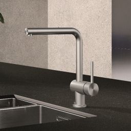 Kludi L Steel bateria kuchenna stojąca stal szlachetna szczotkowana 45851F877