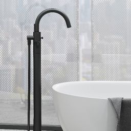 Kludi Nova Fonte Puristic bateria wannowo-prysznicowa wolnostojąca czarny mat 205903915