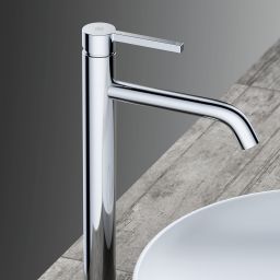 Kludi Nova Fonte Pura bateria umywalkowa stojąca czarny szczotkowany 20298N215