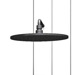 Kludi A-QA deszczownica 25 cm okrągła czarny mat/chrom 6432587-00