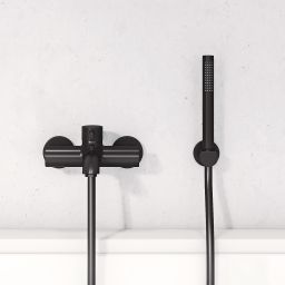 Kludi Bozz bateria bidetowa z zestawem prysznicowym podtynkowa czarna 389983976