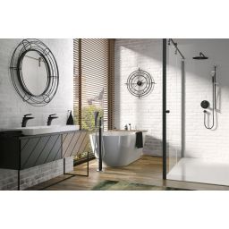 Kludi A-QA deszczownica 40 cm okrągła czarny mat/chrom 6434087-00