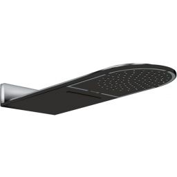 Kludi A-QA deszczownica 60x25 cm z kaskadą czarny mat/chrom 6488087-00