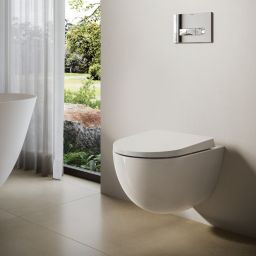 Kludi Resa D miska WC z deską wolnoopadającą wisząca bez kołnierza spłukiwanie wirowe biały 24WCSET43