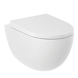 Kludi Resa D miska WC z deską wolnoopadającą wisząca bez kołnierza spłukiwanie wirowe biały 24WCSET43