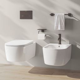 Kludi Resa S miska WC z deską wolnoopadającą wisząca bez kołnierza spłukiwanie wirowe biały 27WCSET43