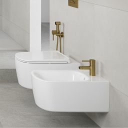 Kludi Resa S miska WC z deską wolnoopadającą wisząca bez kołnierza spłukiwanie wirowe biały 27WCSET43