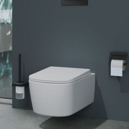 Kludi Resa S miska WC z deską wolnoopadającą wisząca bez kołnierza spłukiwanie wirowe biały mat 27WCSET53