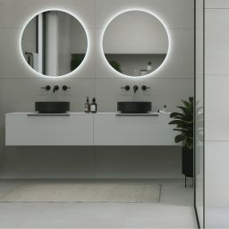 Kludi Resa R umywalka z korkiem 40x40 cm okrągła nablatowa czarny mat 58CW1039