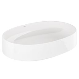 Kludi Resa O umywalka z korkiem 60x40 cm owalna nablatowa biała 58CW2043