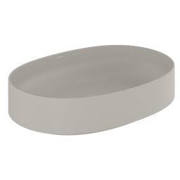 Kludi Resa O umywalka z korkiem 60x40 cm owalna nablatowa jasny szary mat 58CW20O2