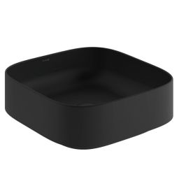 Kludi Resa C umywalka z korkiem 40x40 cm kwadratowa nablatowa czarny mat 58CW3039