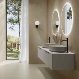 Kludi Resa C umywalka z korkiem 40x40 cm kwadratowa nablatowa jasny szary mat 58CW30O2