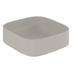 Kludi Resa C umywalka z korkiem 40x40 cm kwadratowa nablatowa jasny szary mat 58CW30O2