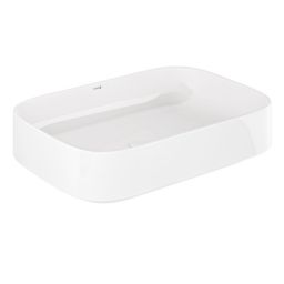 Kludi Resa S umywalka z korkiem 60x40 cm prostokątna nablatowa biała 58CW4043