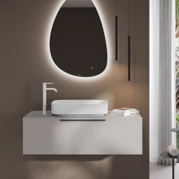 Kludi Resa S umywalka z korkiem 60x40 cm prostokątna nablatowa biały mat 58CW4053