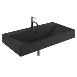 Kludi Resa umywalka z korkiem 101x50 cm prostokątna meblowa-nablatowa czarny mat 59WW10139