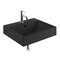 Kludi Resa umywalka z korkiem 61x50 cm kwadratowa meblowa-nablatowa czarny mat 59WW6139