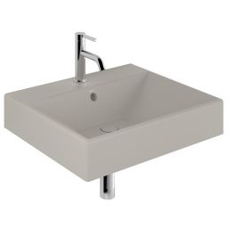 Kludi Resa umywalka z korkiem 61x50 cm kwadratowa meblowa-nablatowa jasny szary mat 59WW61O2