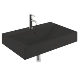 Kludi Resa umywalka z korkiem 81x50 cm prostokątna meblowa-nablatowa czarny mat 559WW8139